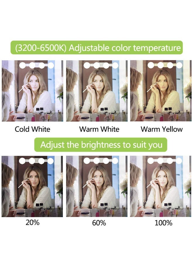 مصابيح مكياج لاسلكية محمولة، مجموعة مصابيح LED لطاولة الزينة على طراز هوليوود قابلة لإعادة الشحن عبر USB، 4 مصابيح قابلة للتعتيم، مصابيح إضاءة متعددة الوظائف تعمل بالبطارية لطاولة الزينة والحمام (بدون مرآة) - Image 3